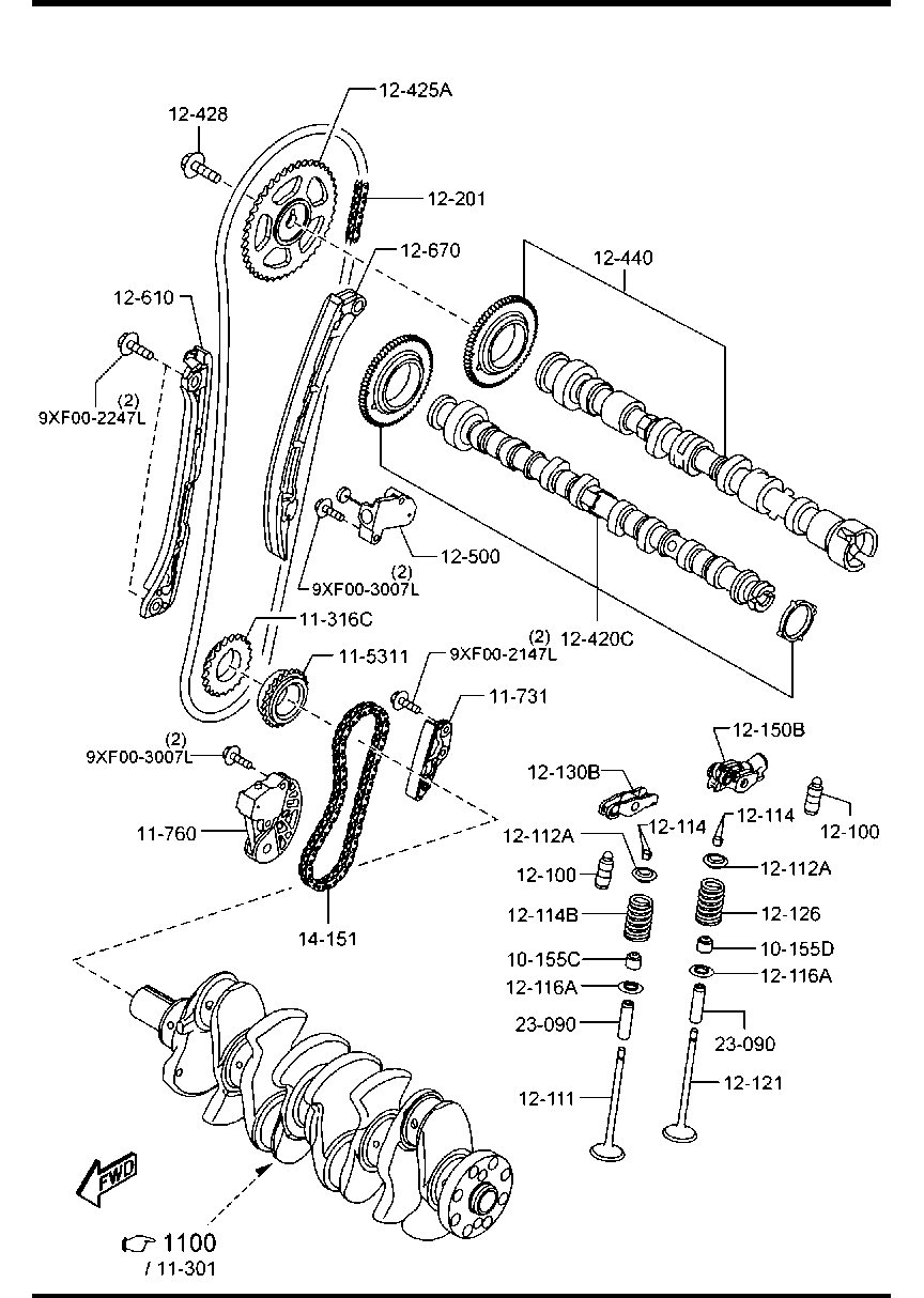 MAZDA SH02-12-610A - Ghidaje, lant distributie aaoparts.ro