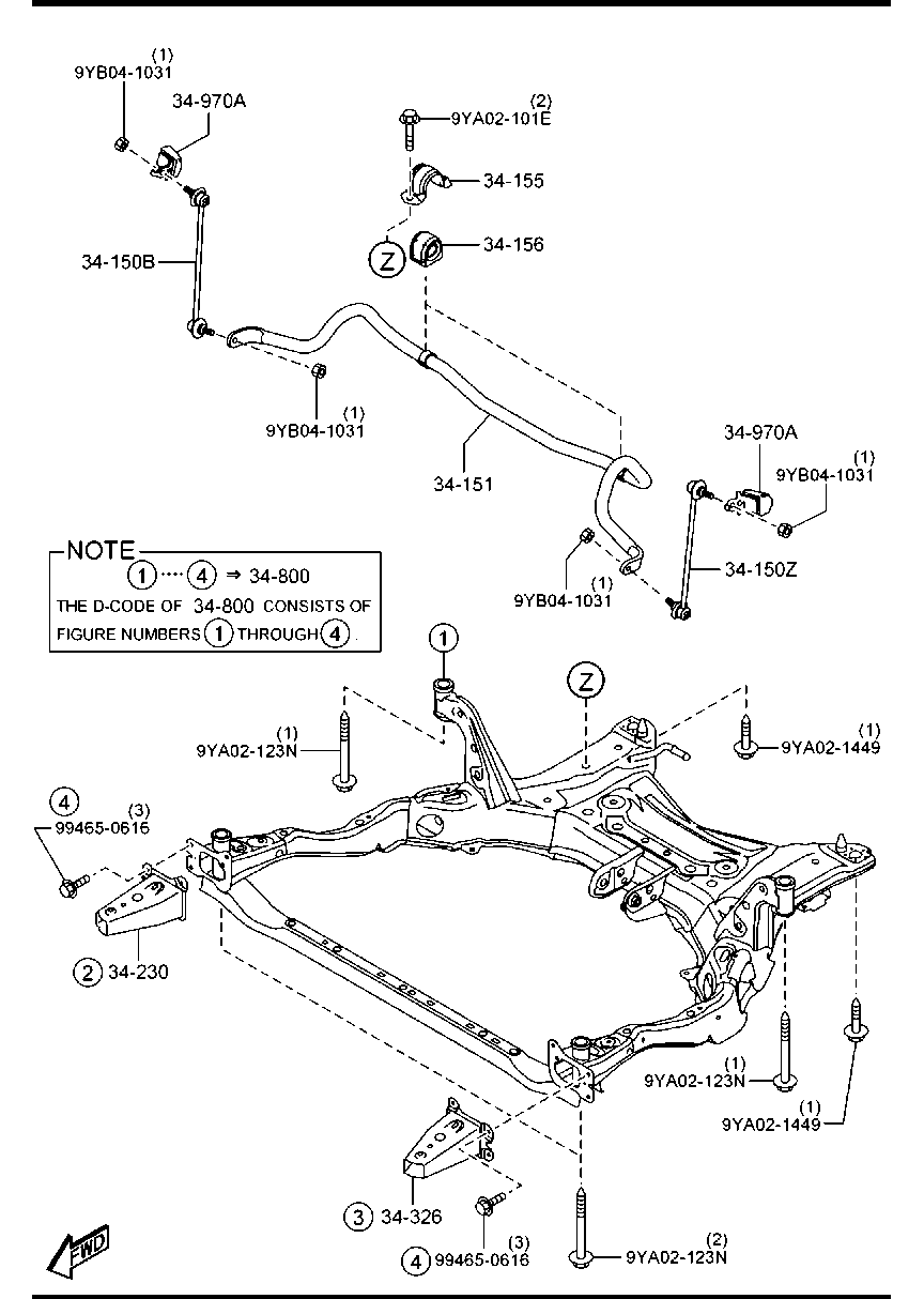 MAZDA KD61-34-156E - Cuzinet, stabilizator aaoparts.ro