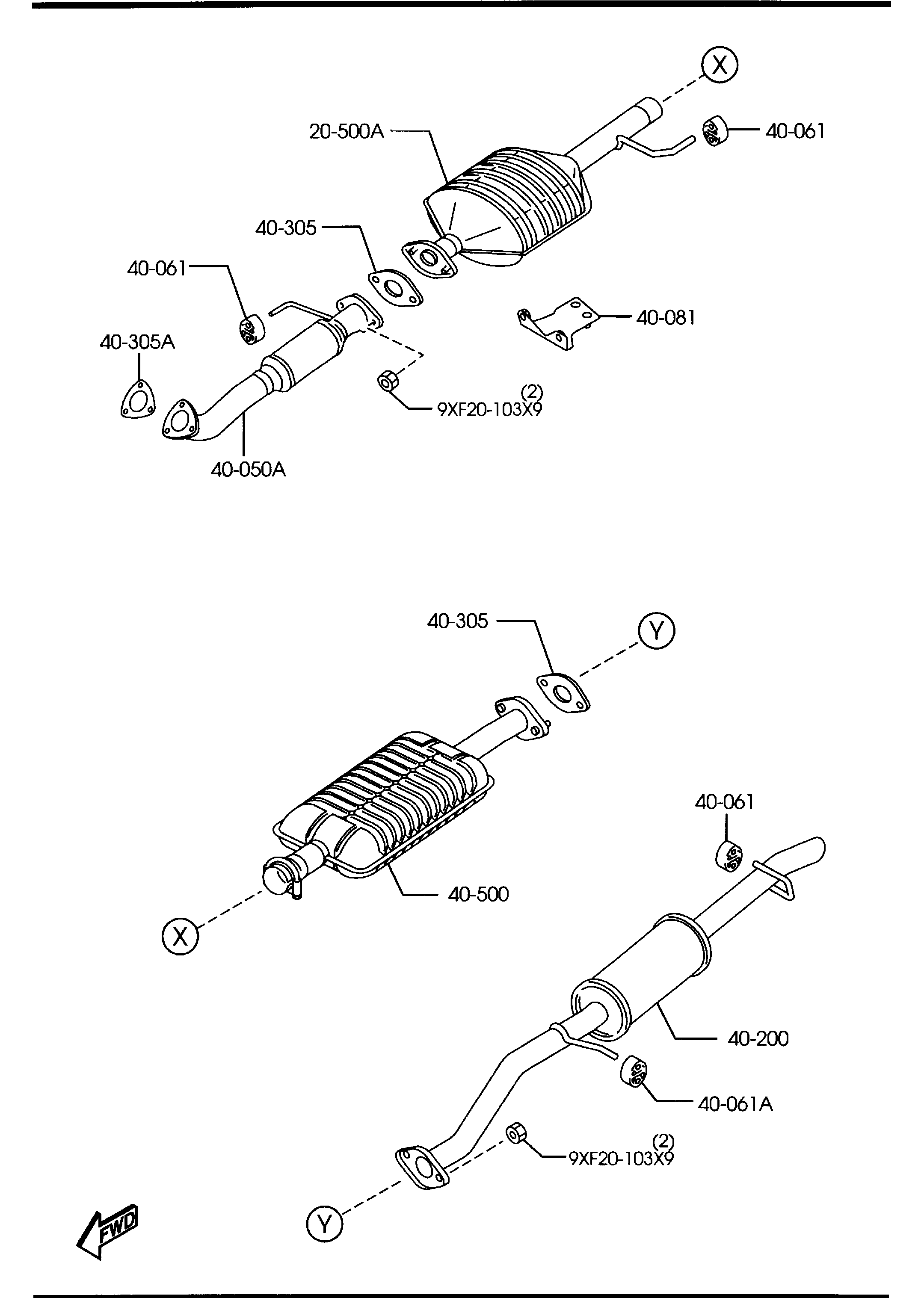 MAZDA AJ38-40-305 - Garnitura, racord evacuare aaoparts.ro