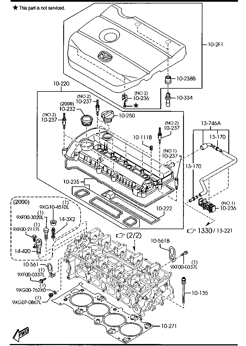 MAZDA L801-10-271 - Garnitura, chiulasa aaoparts.ro