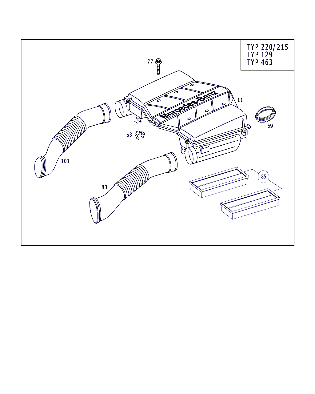 Mercedes-Benz A 112 094 00 04 - Set filtru de aer aaoparts.ro