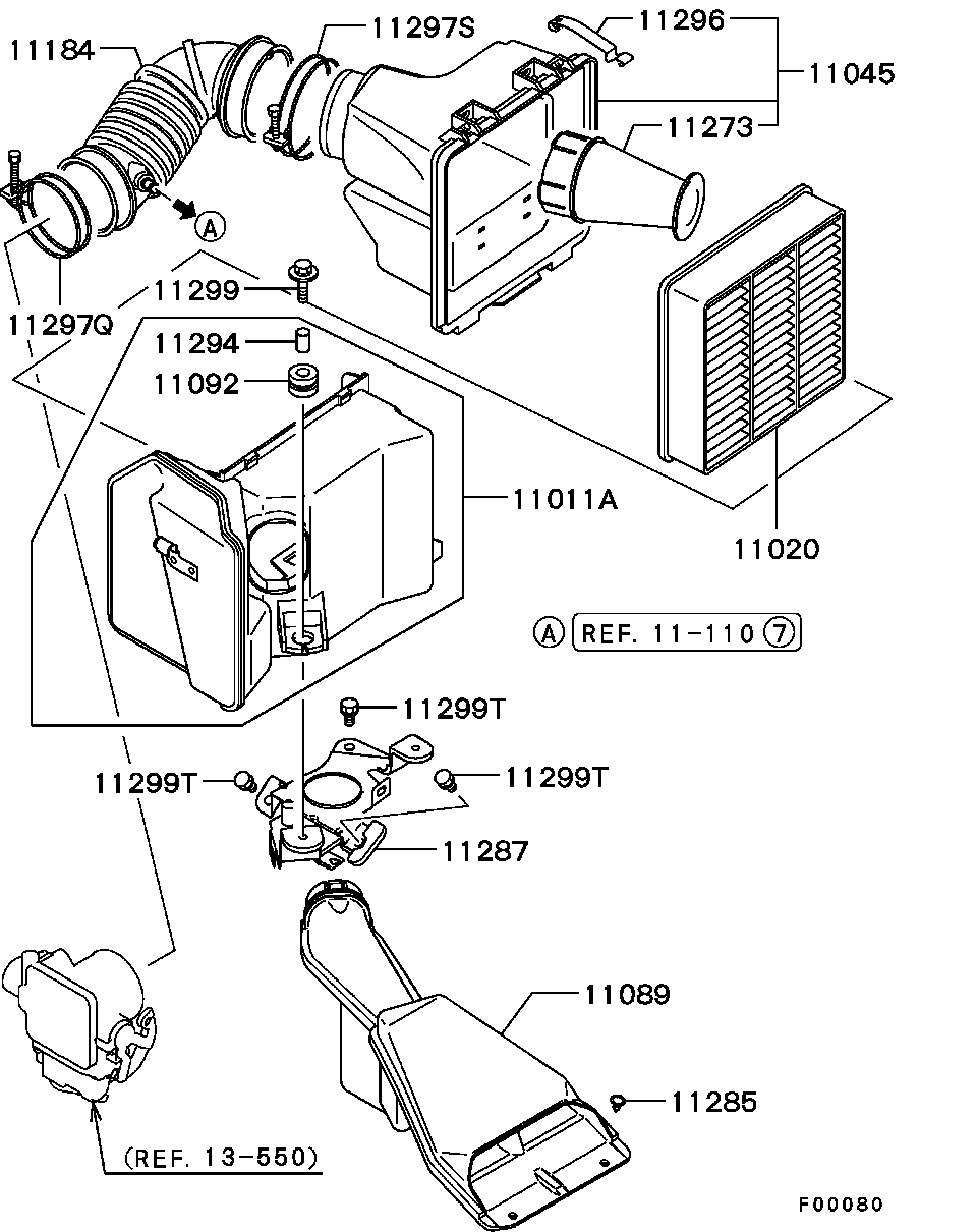 Mitsubishi MR 552951 - Filtru aer aaoparts.ro