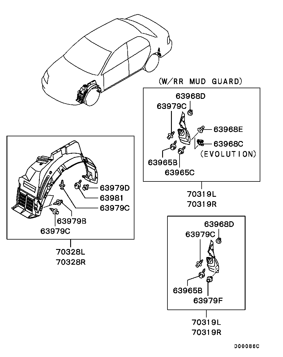 Mitsubishi MR971765 - Clips, acoperire decorativa si protectie aaoparts.ro