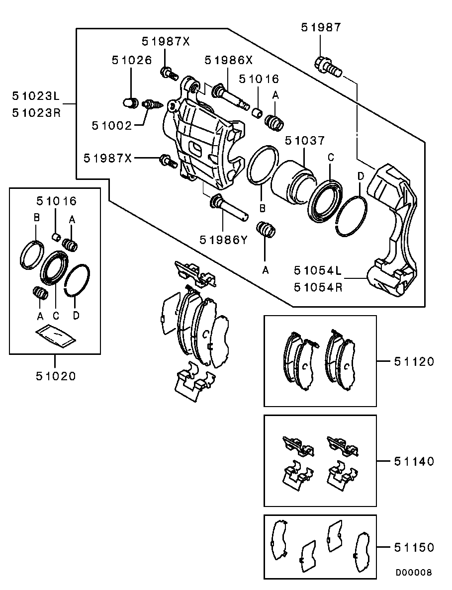 Mitsubishi MR249965 - Etrier frana aaoparts.ro