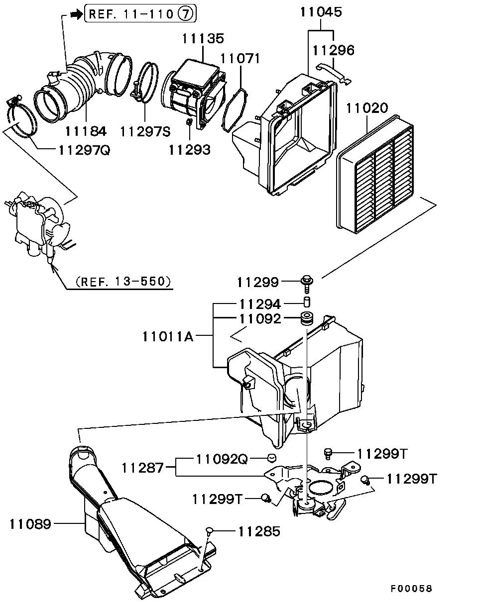 Mitsubishi MR 552951 - Filtru aer aaoparts.ro