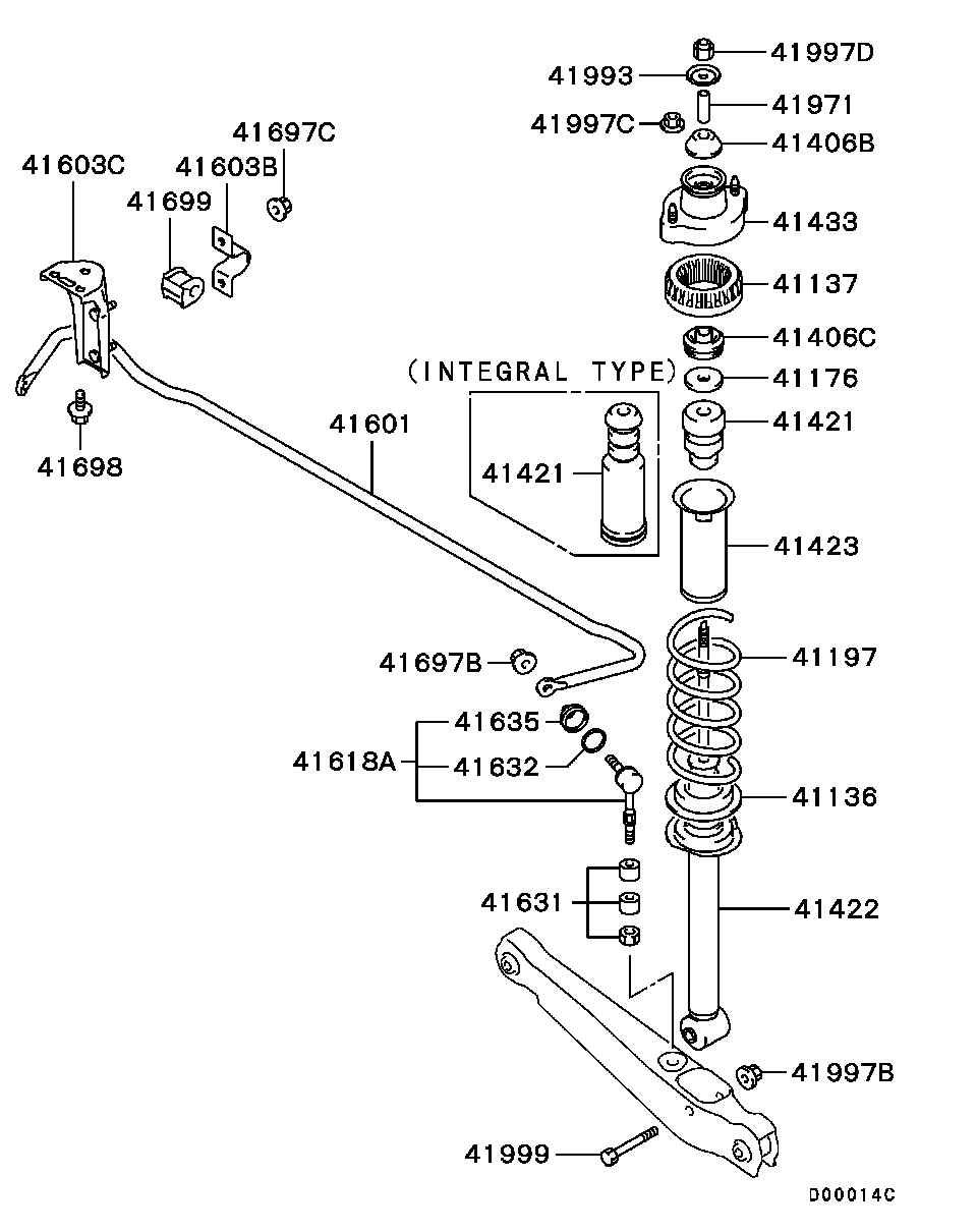 Mitsubishi MR403771 - Brat / bieleta suspensie, stabilizator aaoparts.ro