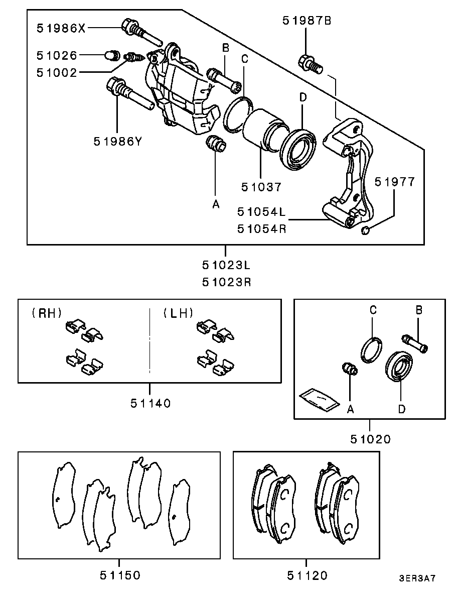 Mitsubishi MN102605 - Set placute frana,frana disc aaoparts.ro