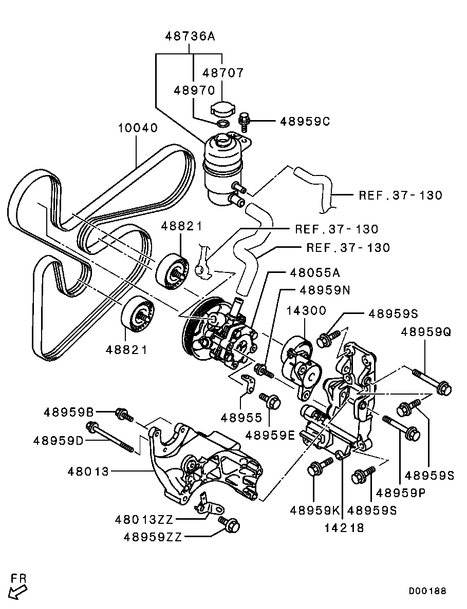 Mitsubishi 1345A060 - Rola ghidare / conducere, curea transmisie aaoparts.ro