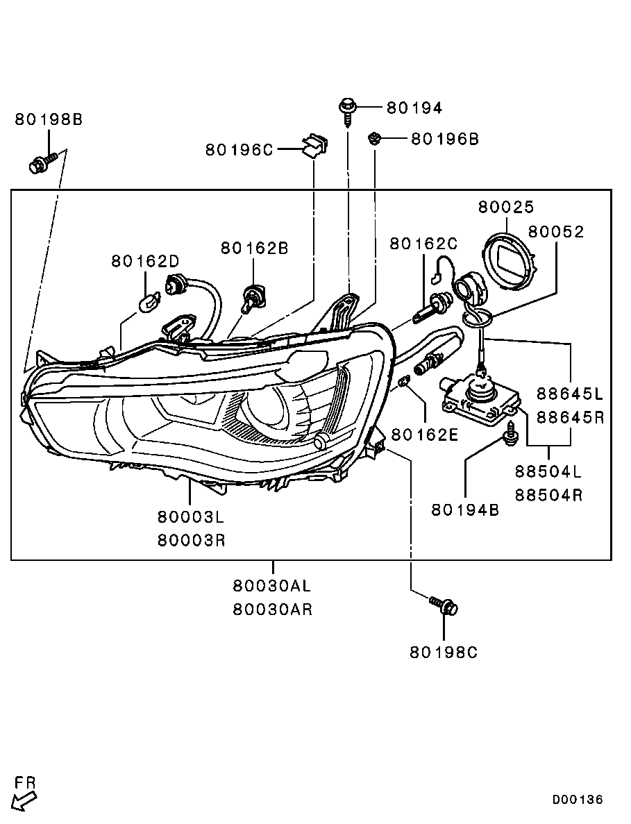 Mitsubishi MS 820959 - Bec, proiector ceata aaoparts.ro