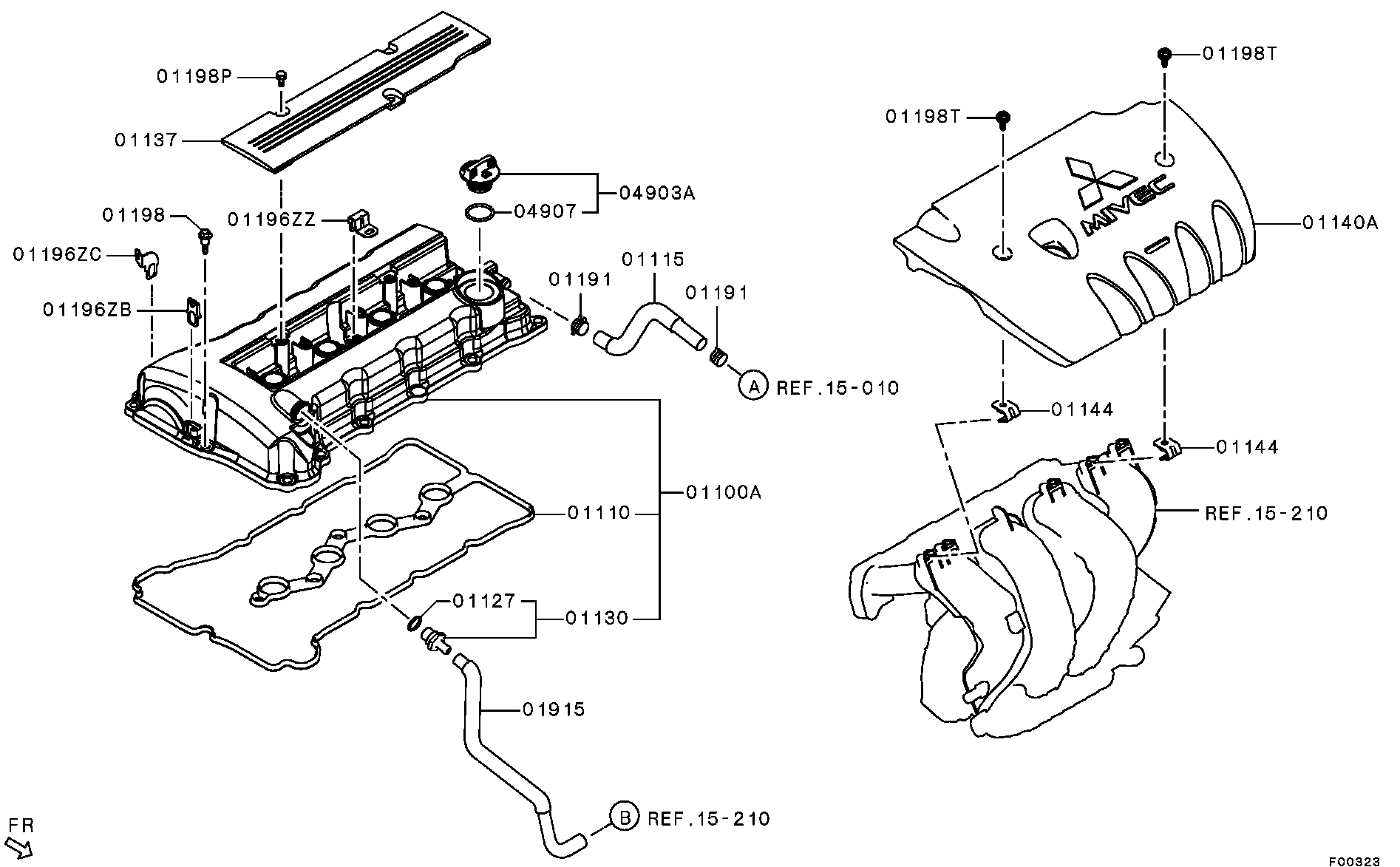 Mitsubishi 1035A583 - Garnitura, capac supape aaoparts.ro