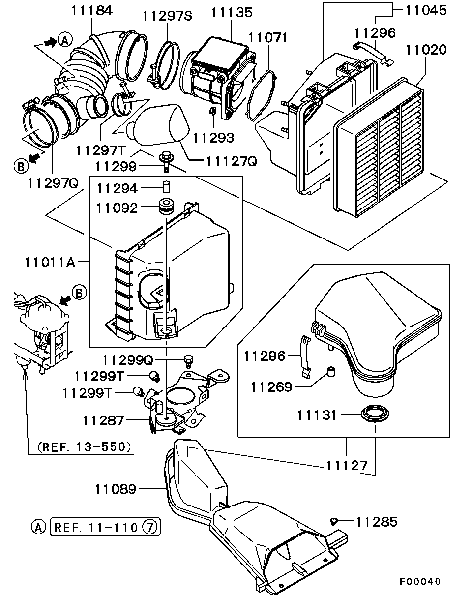 Mitsubishi MR 552951 - Filtru aer aaoparts.ro
