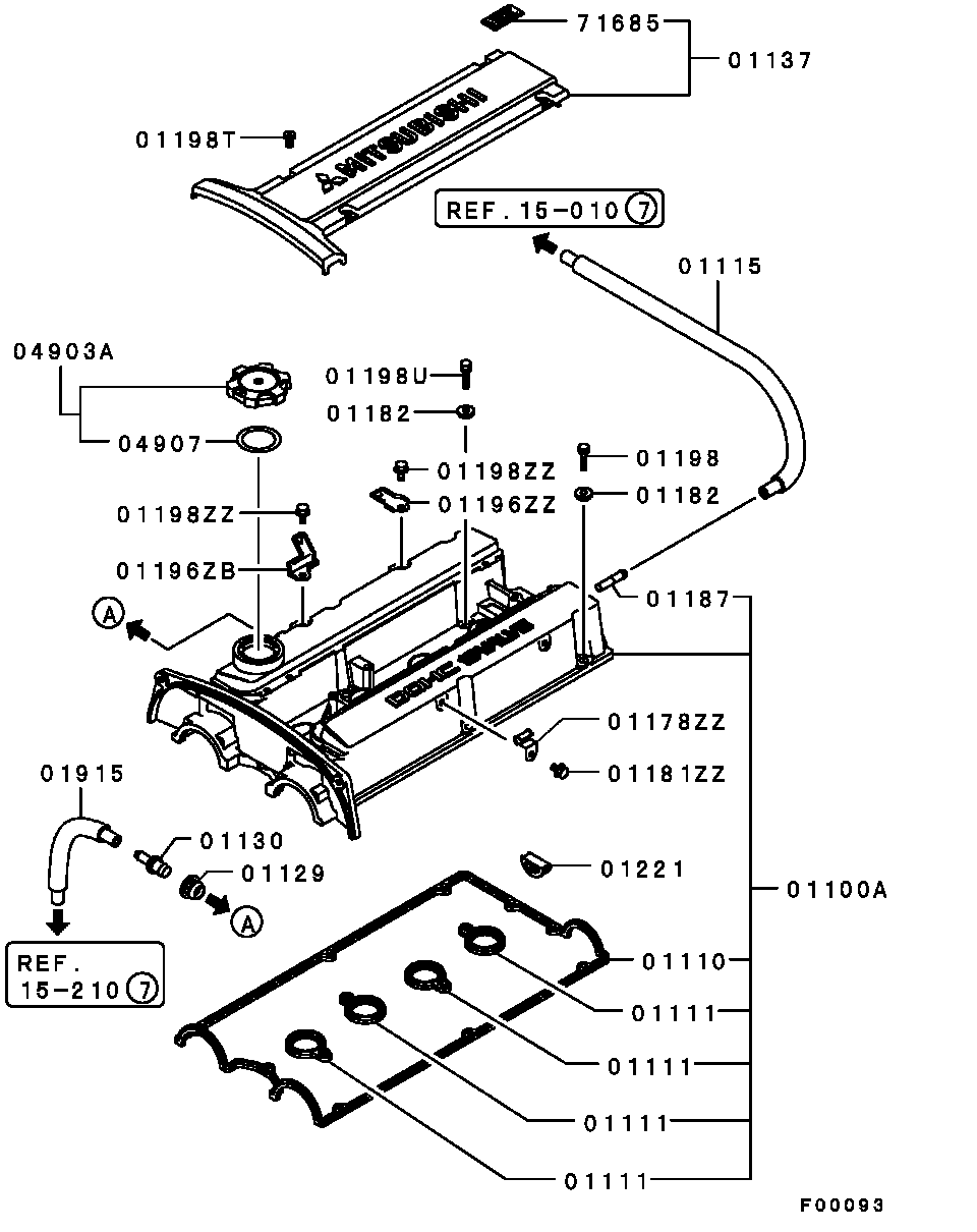 Mitsubishi MD340535 - Set garnituri, Capac supape aaoparts.ro