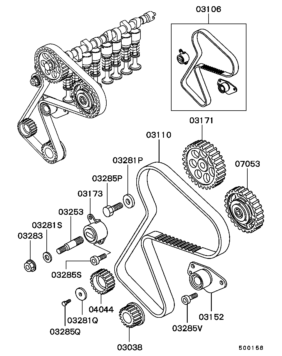 Mitsubishi M864046 - Curea de distributie aaoparts.ro