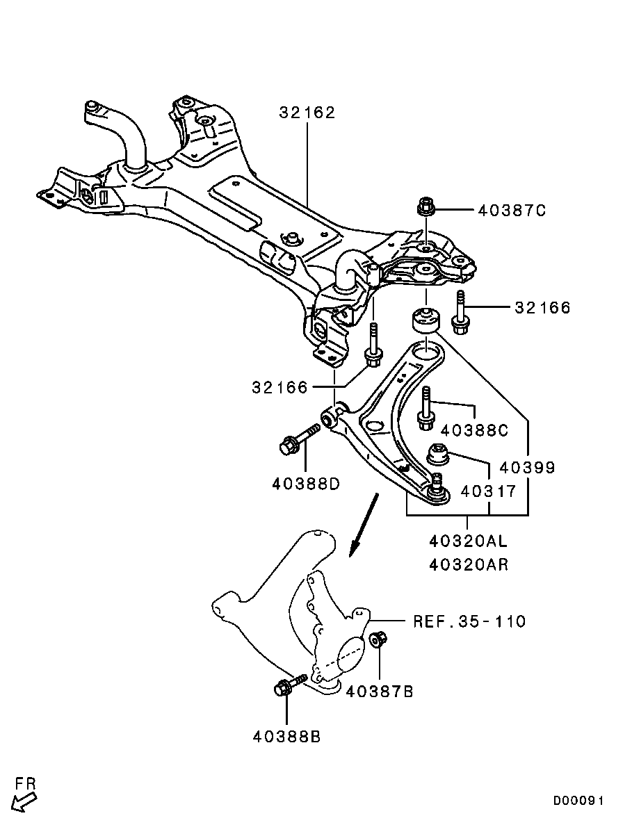 Mitsubishi 4013A427 - Brat, suspensie roata aaoparts.ro