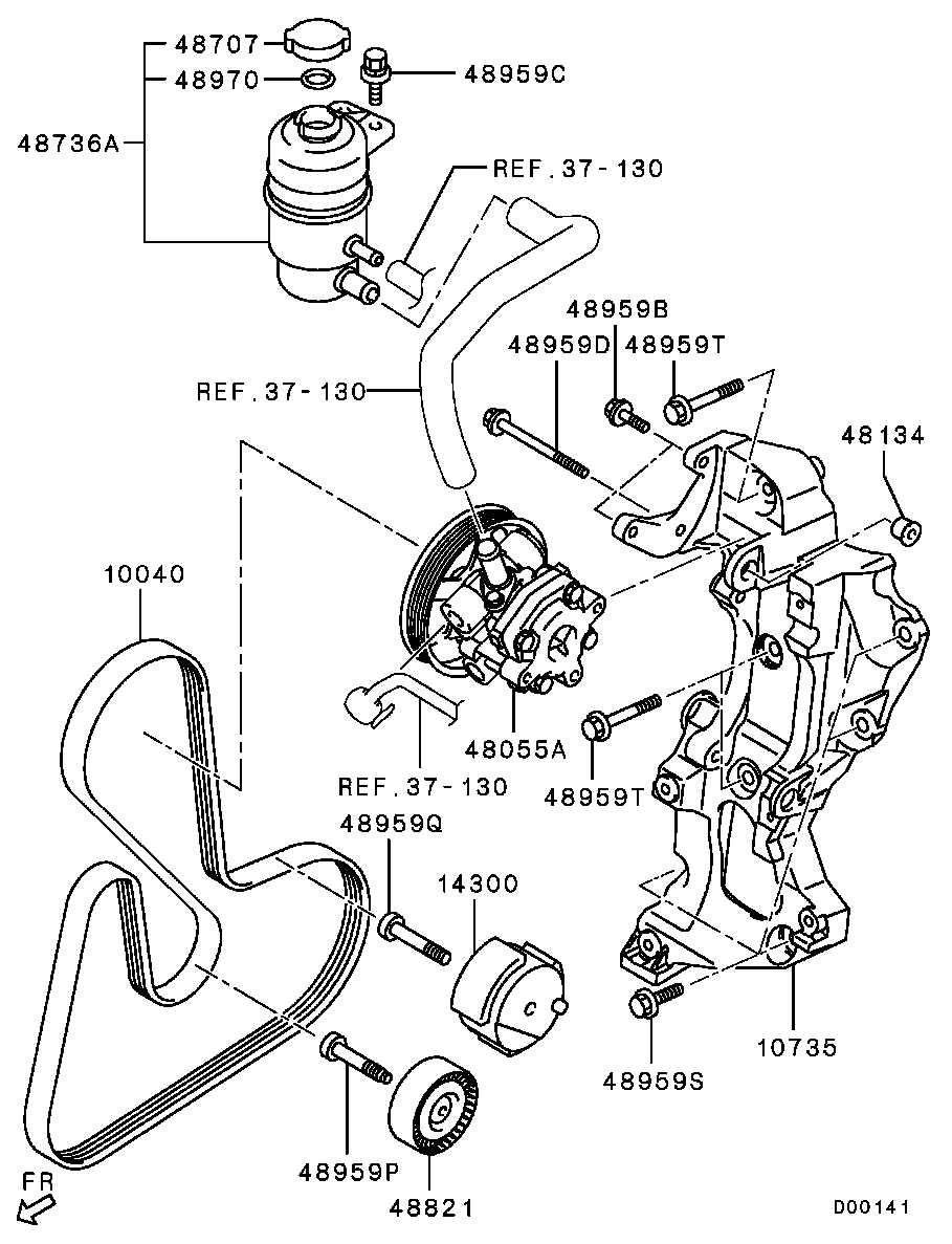 Mitsubishi 4451A060 - Curea transmisie cu caneluri aaoparts.ro