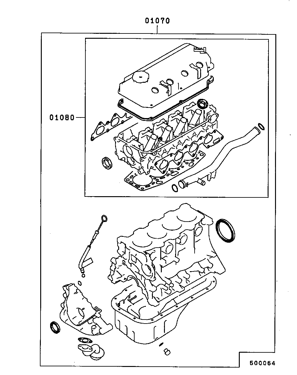 Mitsubishi MD-970441 - Set garnituri, chiulasa aaoparts.ro