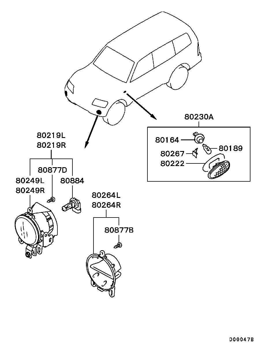 Mitsubishi MS 820960 - Bec, far pentru viraje aaoparts.ro