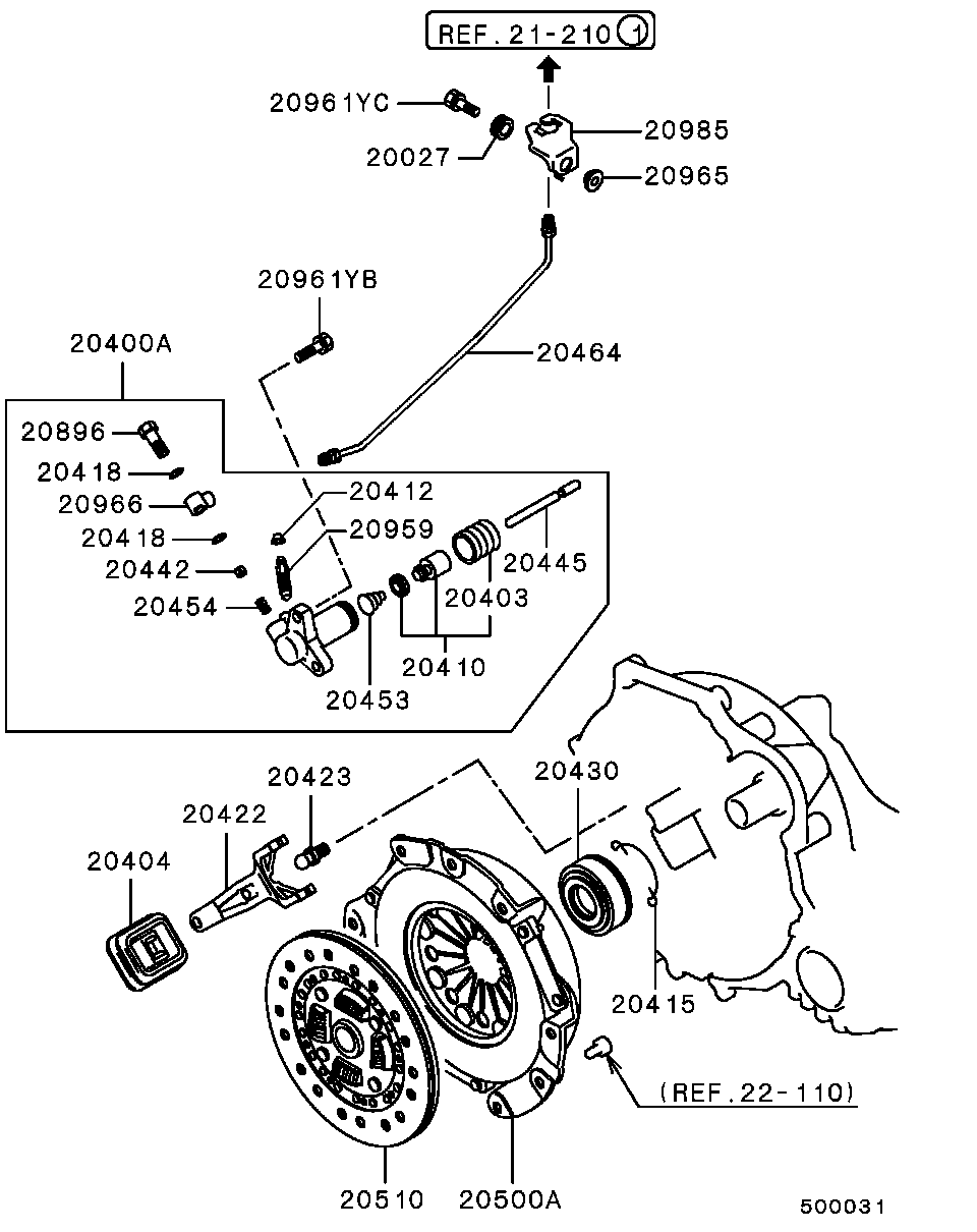 Mitsubishi MD749822 - Cilindru receptor ambreiaj aaoparts.ro