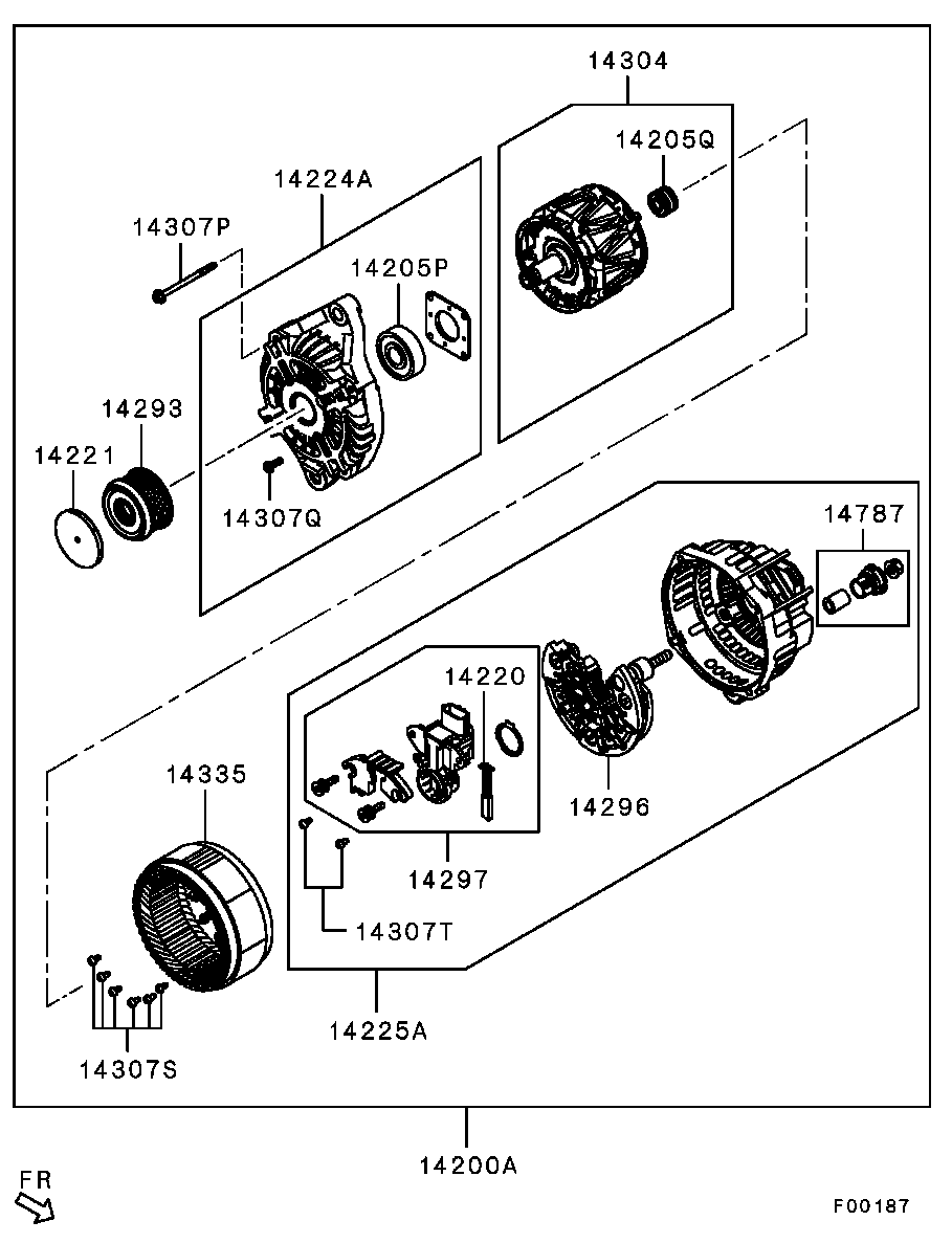 Mitsubishi 1800A313 - Fulie, alternator aaoparts.ro