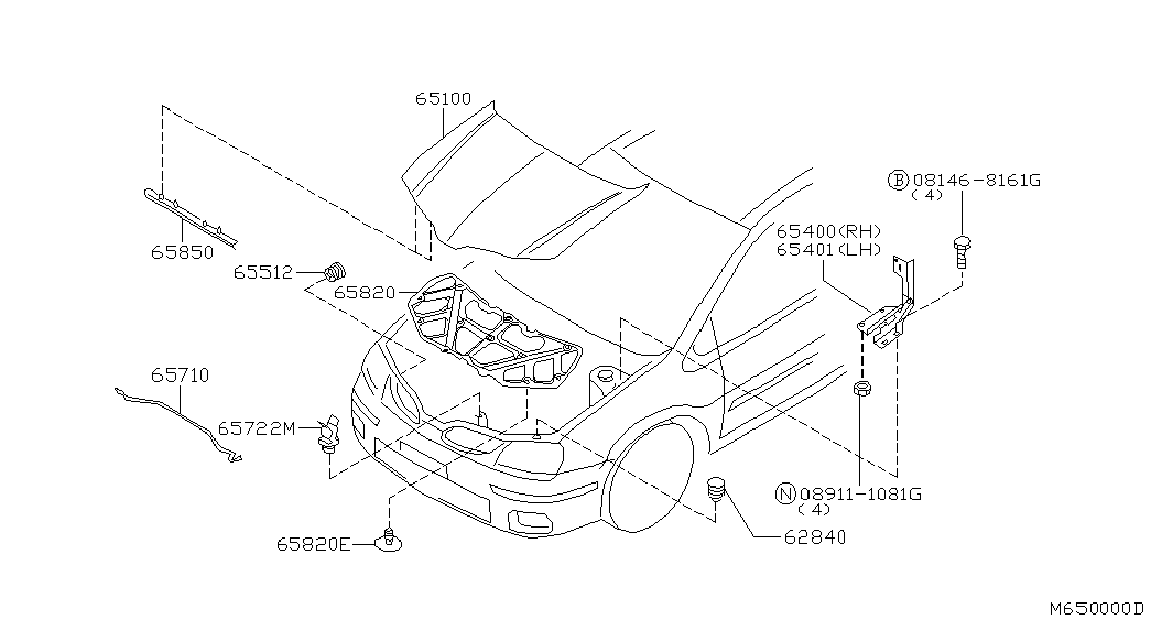 NISSAN 62840-V0100 - Tampon,compartiment motor aaoparts.ro