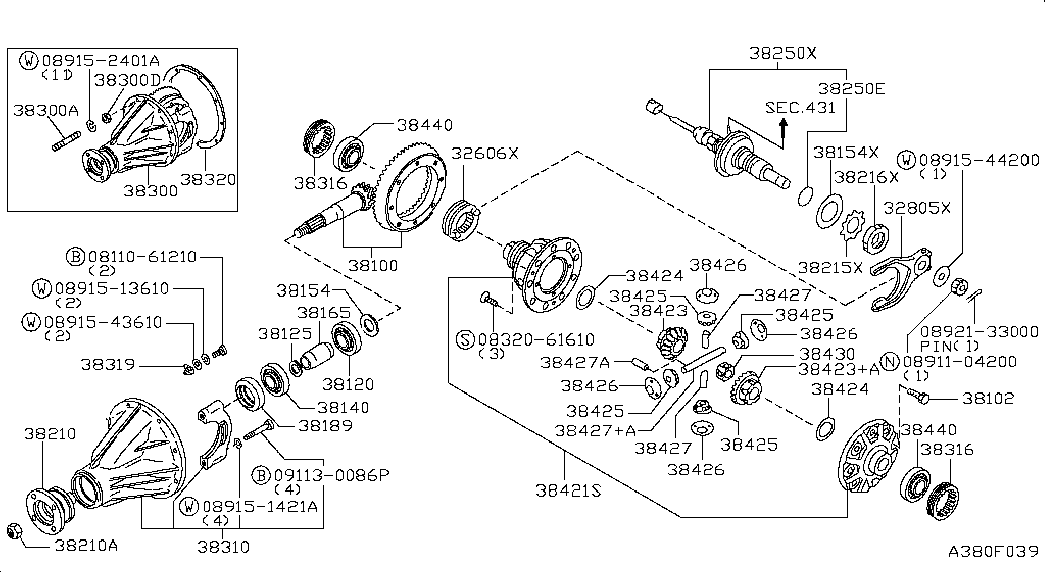 NISSAN 38189C7021 - Simering, diferential aaoparts.ro