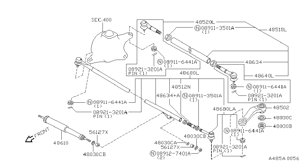 NISSAN 48611-VB000 - Amortizor, directie aaoparts.ro