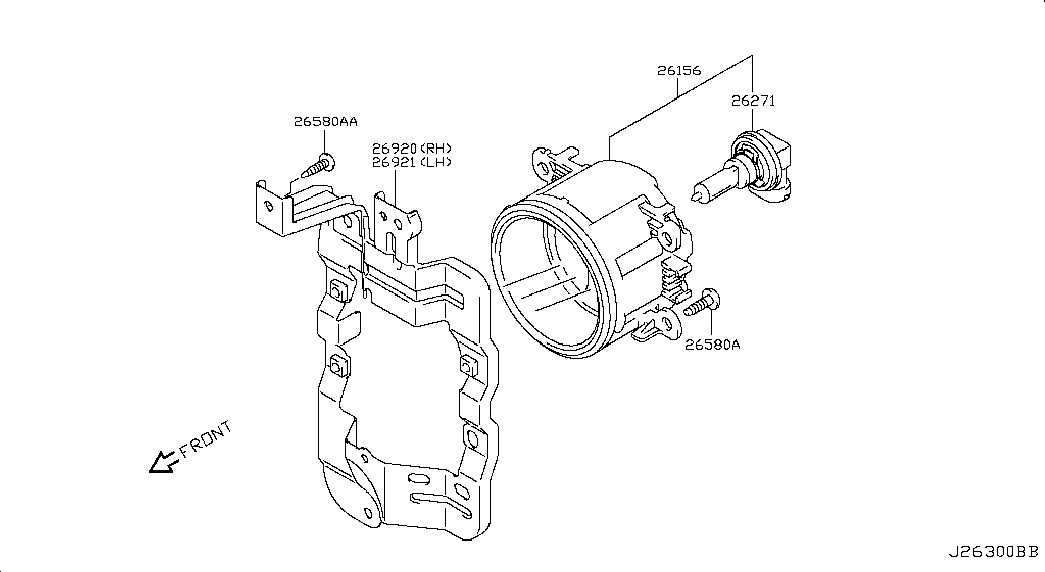 NISSAN 26154-4A00D - Proiector ceata aaoparts.ro
