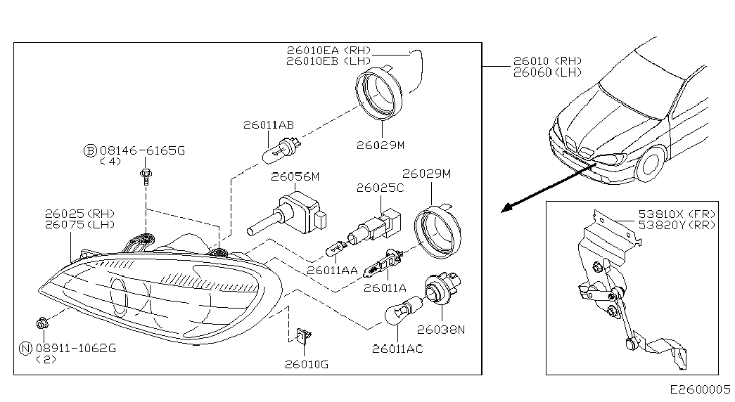 NISSAN 26295-9F500 - Bec incandescent, bec lumina zi aaoparts.ro