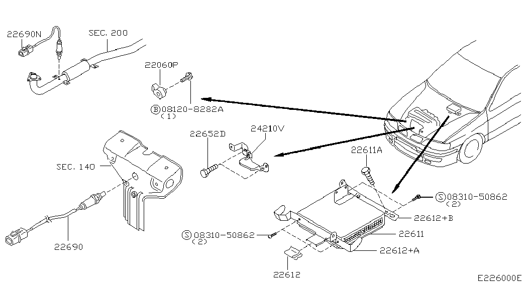 NISSAN 226A07J600 - Sonda Lambda aaoparts.ro