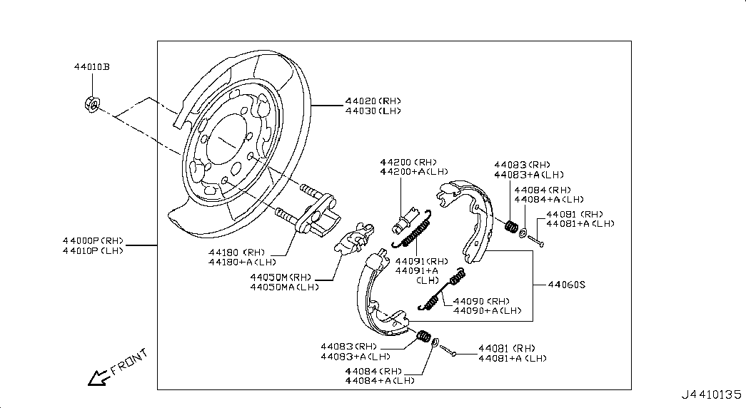 NISSAN D4060-3JA0C - Set saboti frana, frana de mana aaoparts.ro