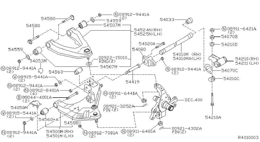 NISSAN 54542-8B400 - Suport,trapez aaoparts.ro