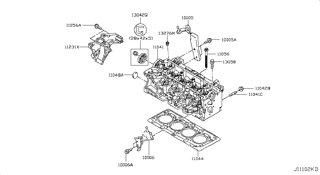 NISSAN 1104400Q1E - Garnitura, chiulasa aaoparts.ro