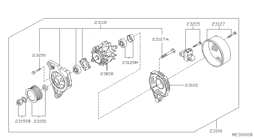 NISSAN 23100-7F001 - Generator / Alternator aaoparts.ro