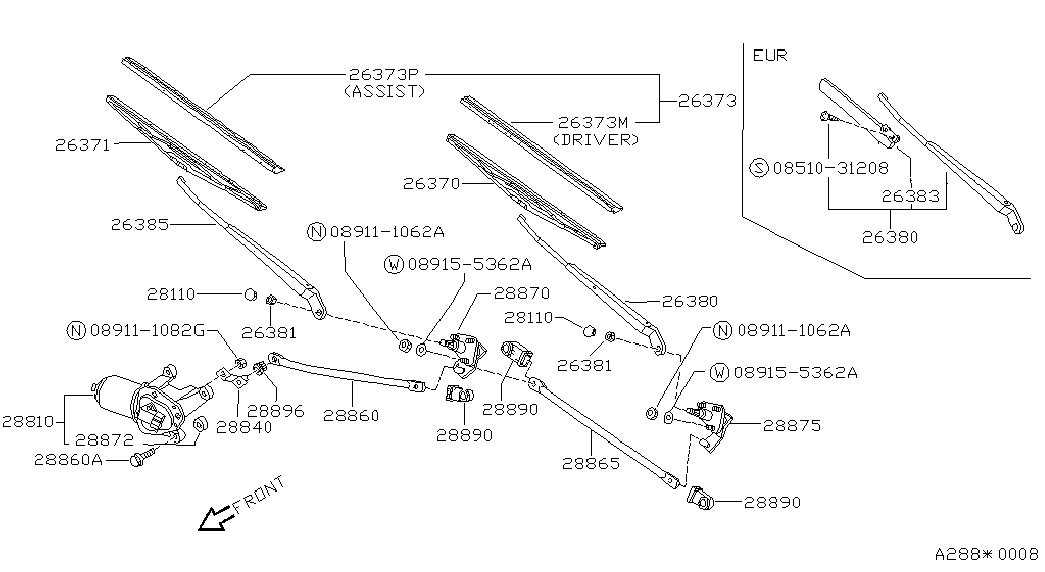 NISSAN 2889061A10 - Lamela stergator aaoparts.ro