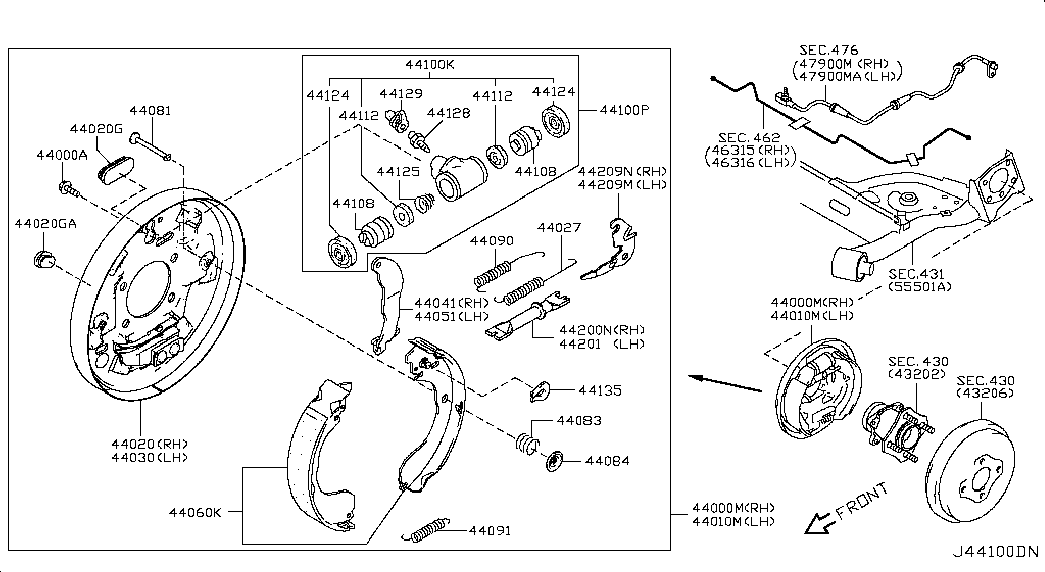 NISSAN 44060ED026 - Set saboti frana aaoparts.ro