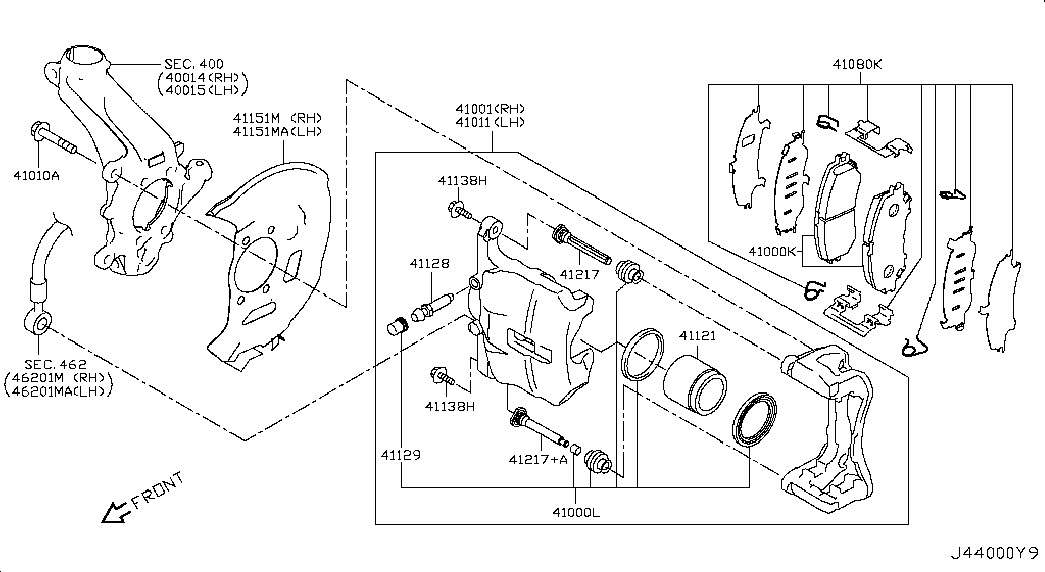 NISSAN 410014BA0C - Etrier frana aaoparts.ro