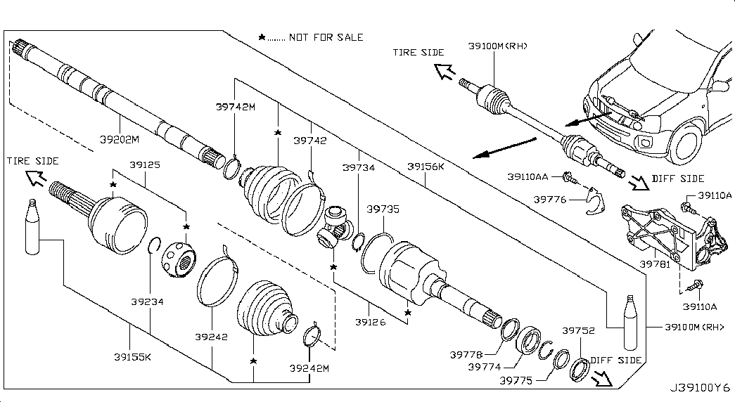NISSAN 39242-JG00A - Colier de fixare aaoparts.ro