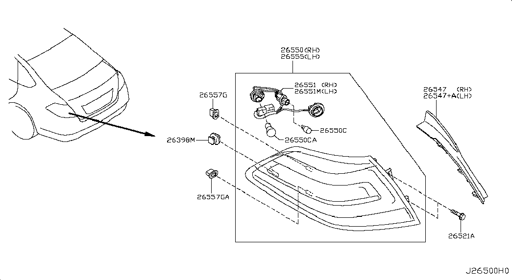 NISSAN 26271-89919 - Bec, semnalizator aaoparts.ro