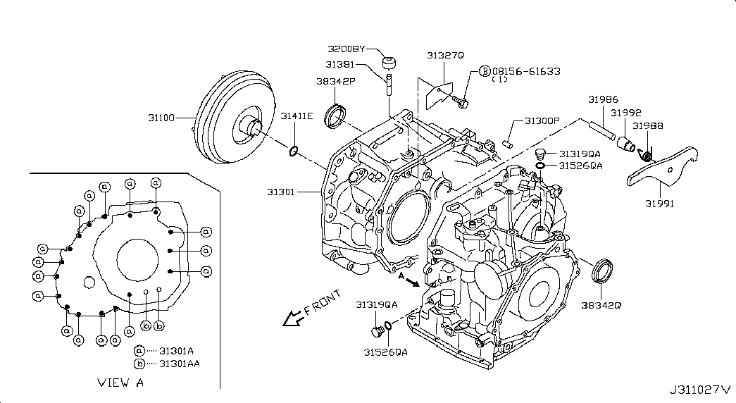 NISSAN 38342-3VX0A - Simering, transmisie automata aaoparts.ro