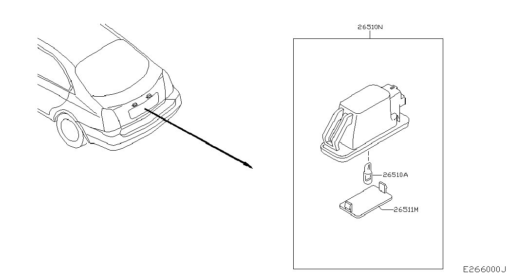 NISSAN 26510-AU300 - Iluminare numar de circulatie aaoparts.ro