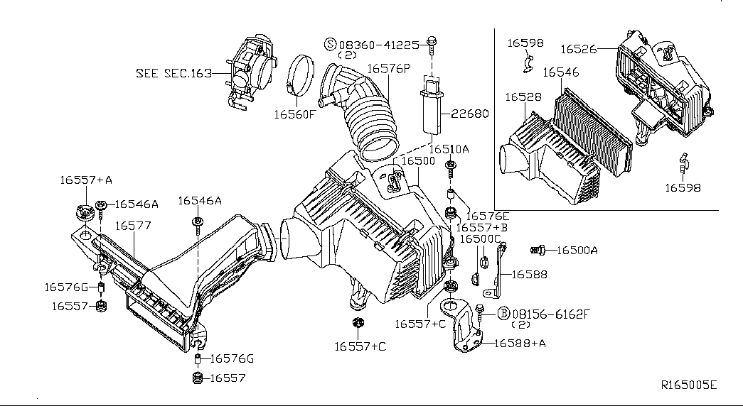 NISSAN 16546-0Z000 - Filtru aer aaoparts.ro