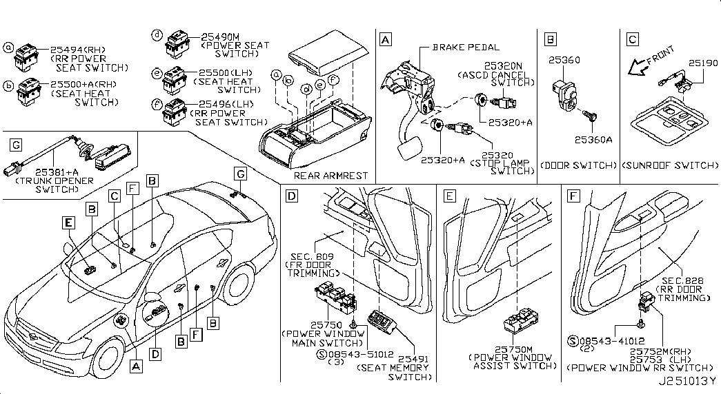 NISSAN 25320AX00B - Comutator lumini frana aaoparts.ro