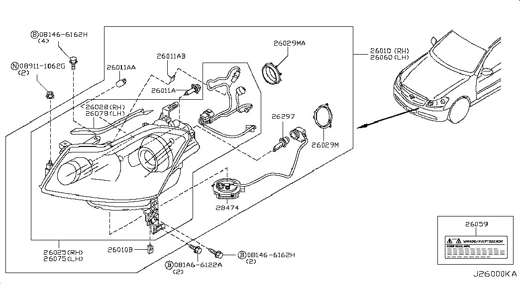 NISSAN 26296-89923 - Bec, proiector ceata aaoparts.ro