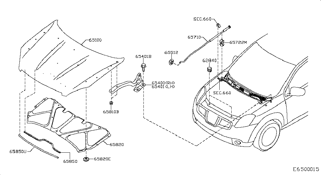 NISSAN 65822-4M700 - Tampon,compartiment motor aaoparts.ro