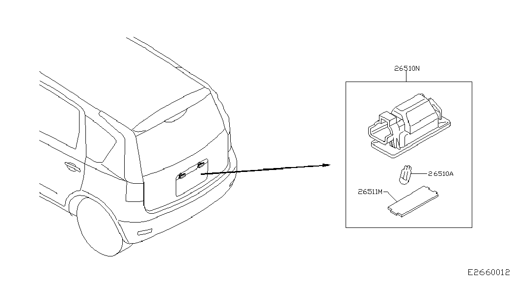 NISSAN 26510-AU300 - Iluminare numar de circulatie aaoparts.ro