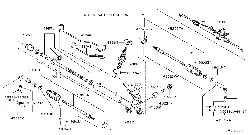 NISSAN 48204-5Y025 - Ansamblu burduf, directie aaoparts.ro