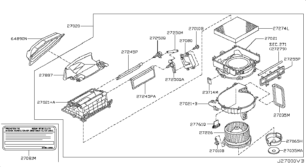 NISSAN 27277-9W125 - Filtru, aer habitaclu aaoparts.ro