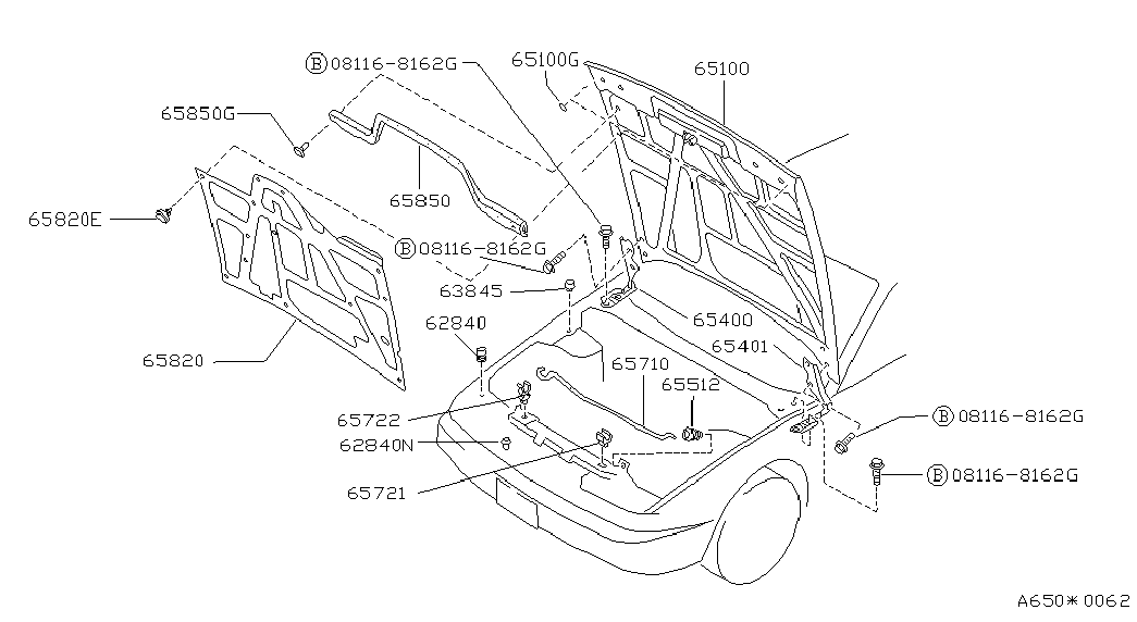 NISSAN 62840-D0100 - Tampon,compartiment motor aaoparts.ro