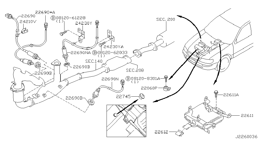 NISSAN 226A04L713 - Sonda Lambda aaoparts.ro