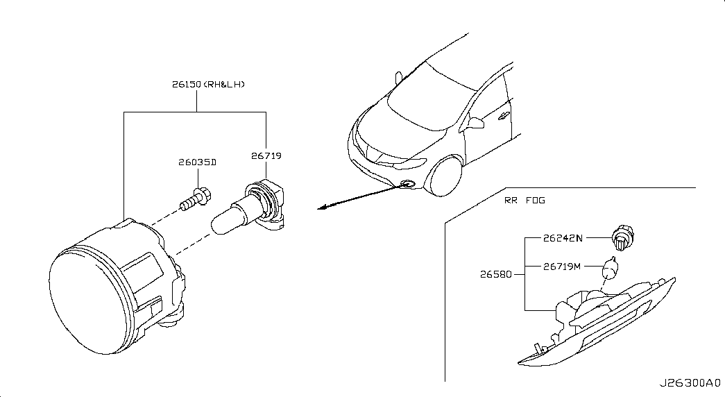 NISSAN 26150-8990B - Proiector ceata aaoparts.ro